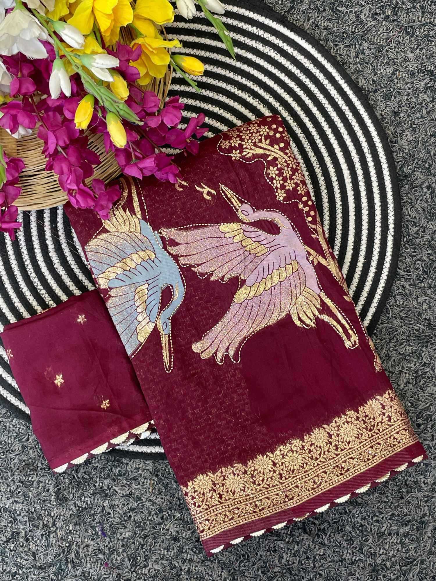 Pure Viscos Hand Work Saree