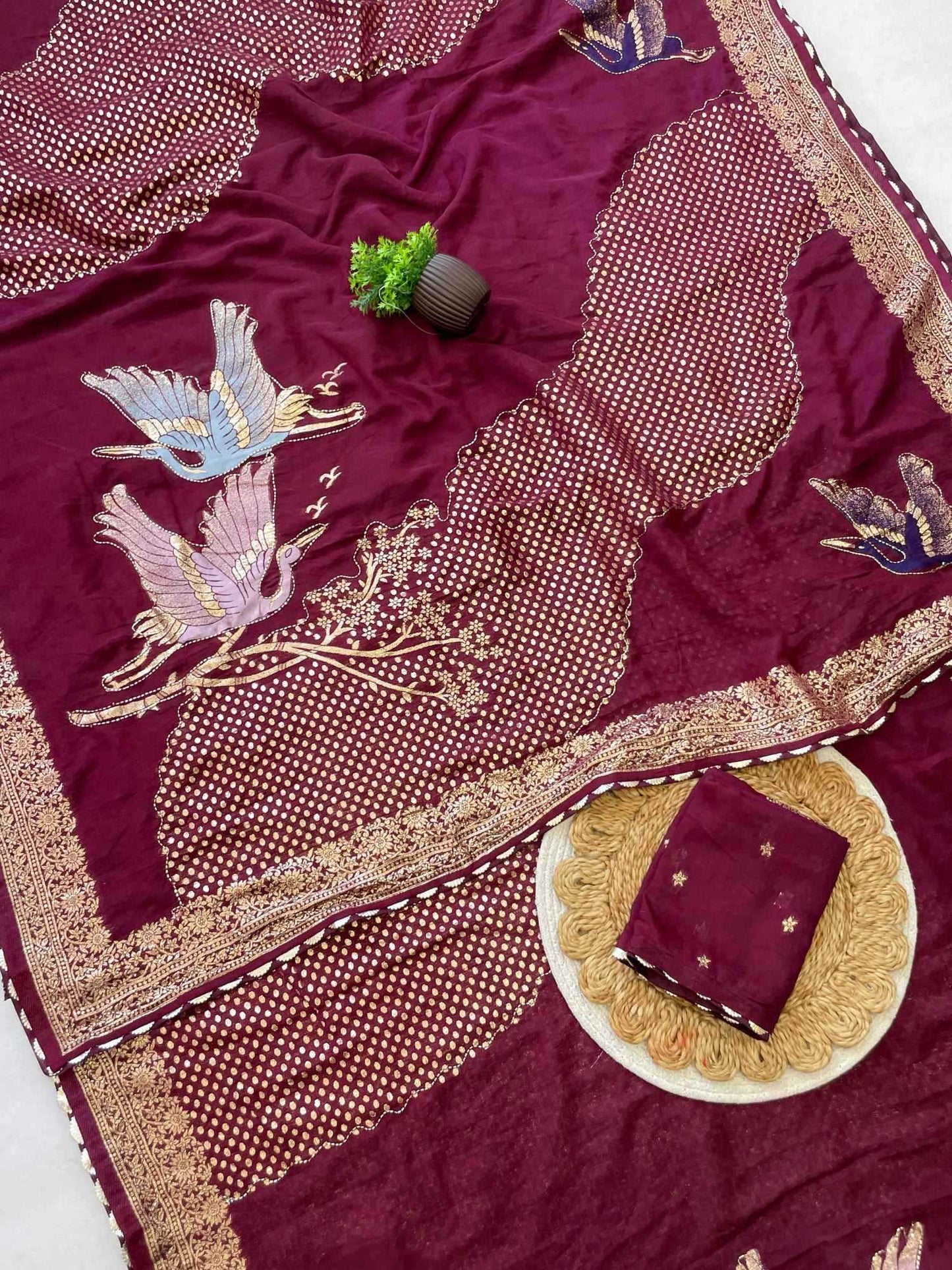 Pure Viscos Hand Work Saree