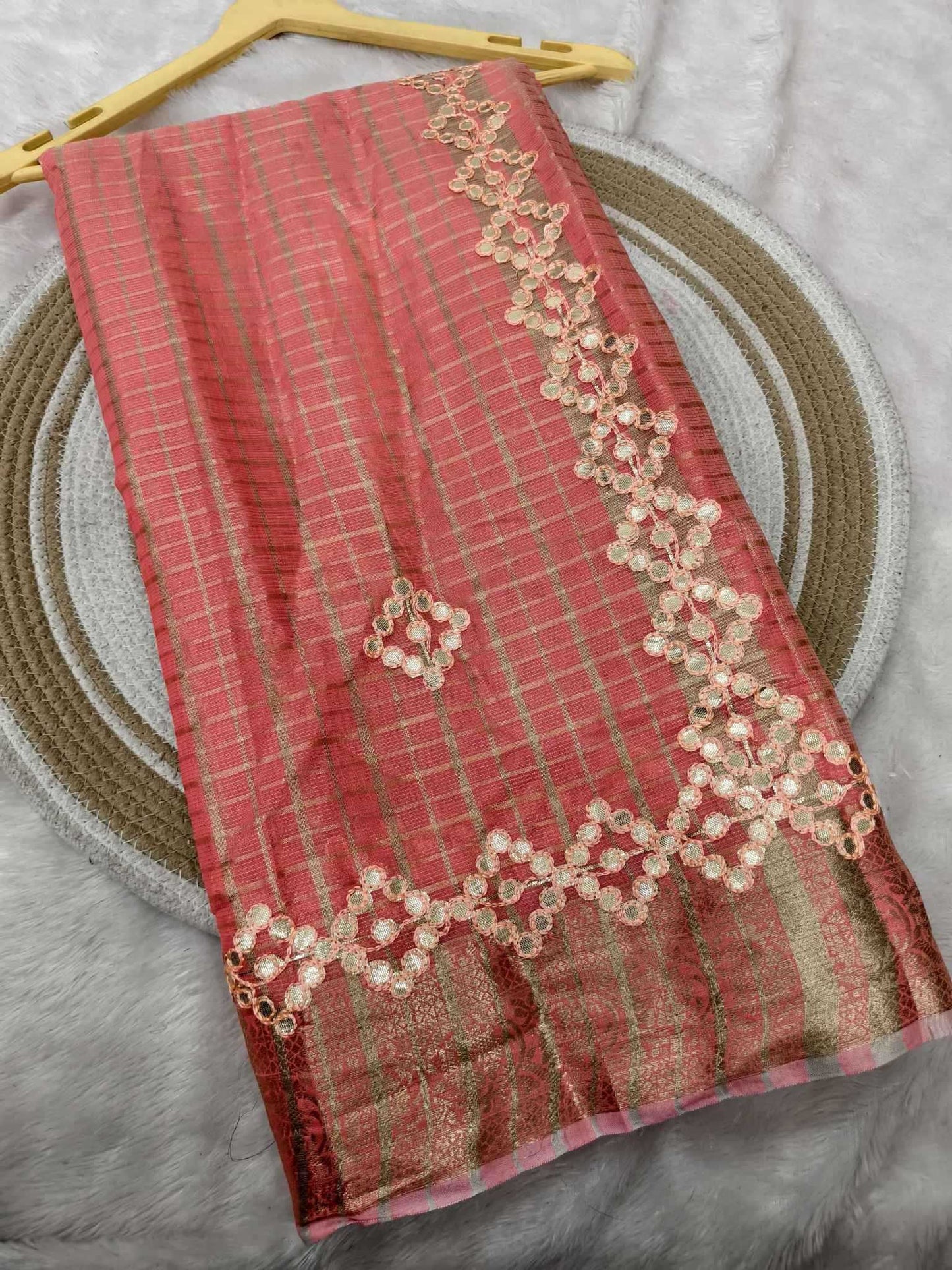 Cotton Zari Border Saree