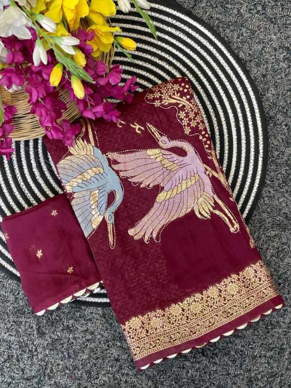 Pure Viscos Hand Work Saree