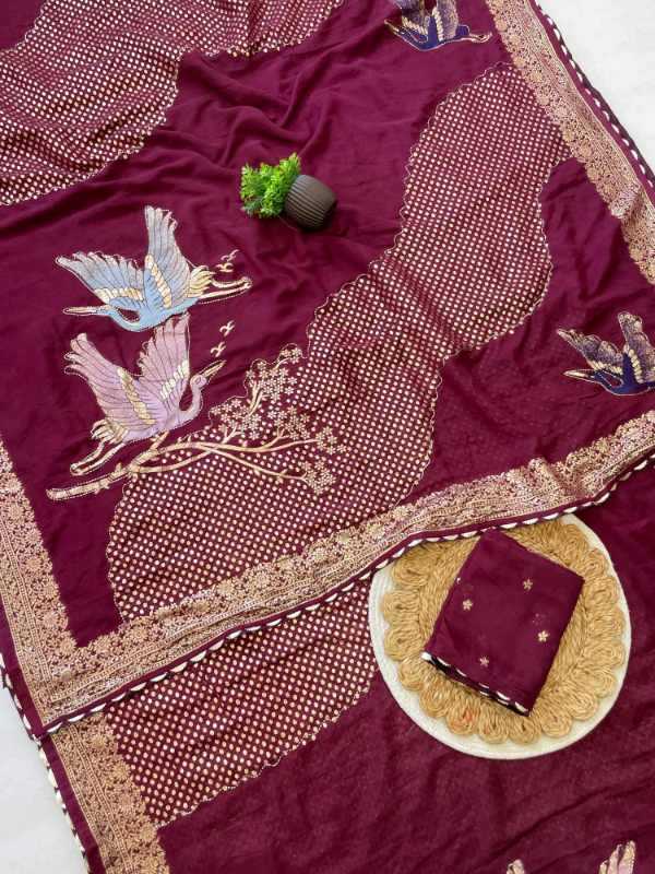 Pure Viscos Hand Work Saree