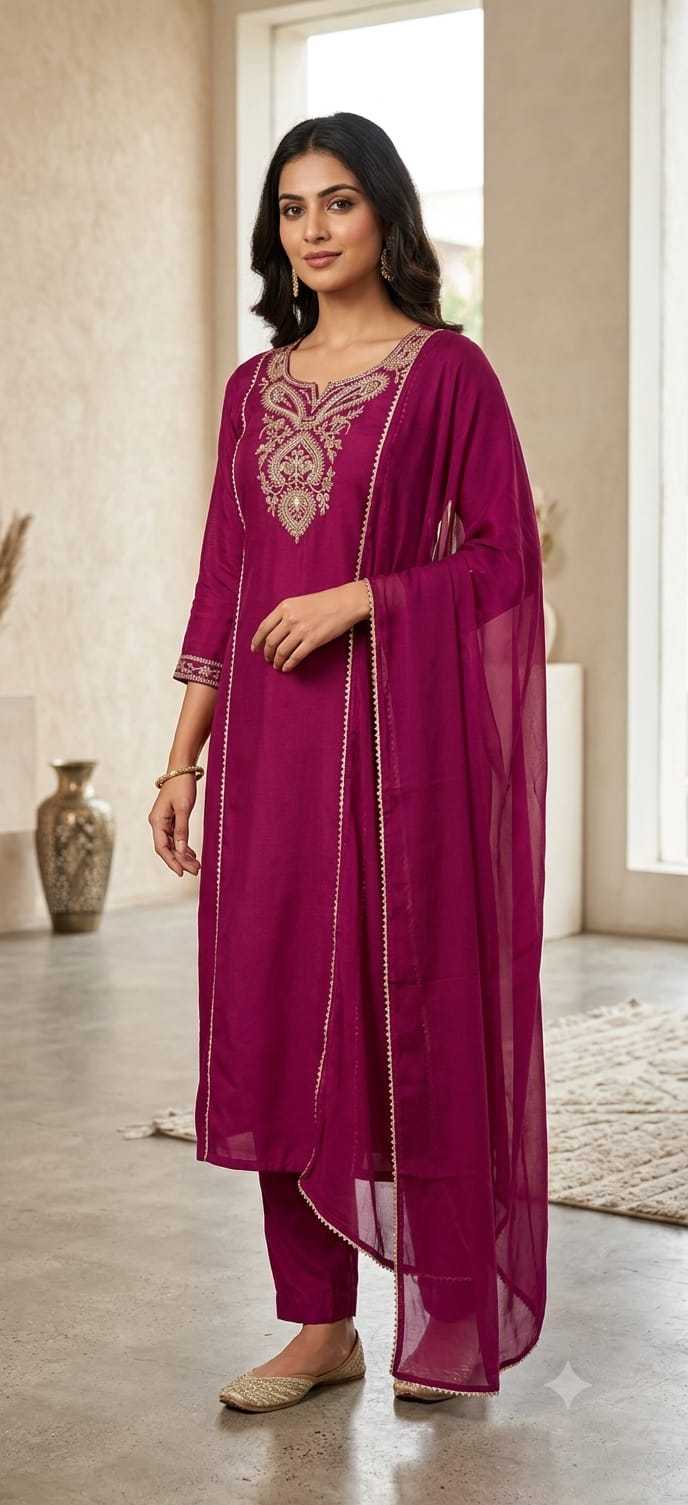 Slub Reyon Party Wear Kurti in Rama