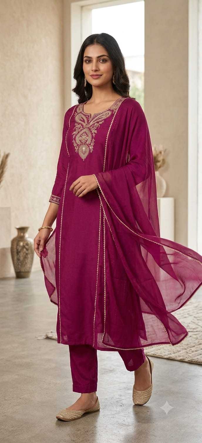 Slub Reyon Party Wear Kurti in Rama