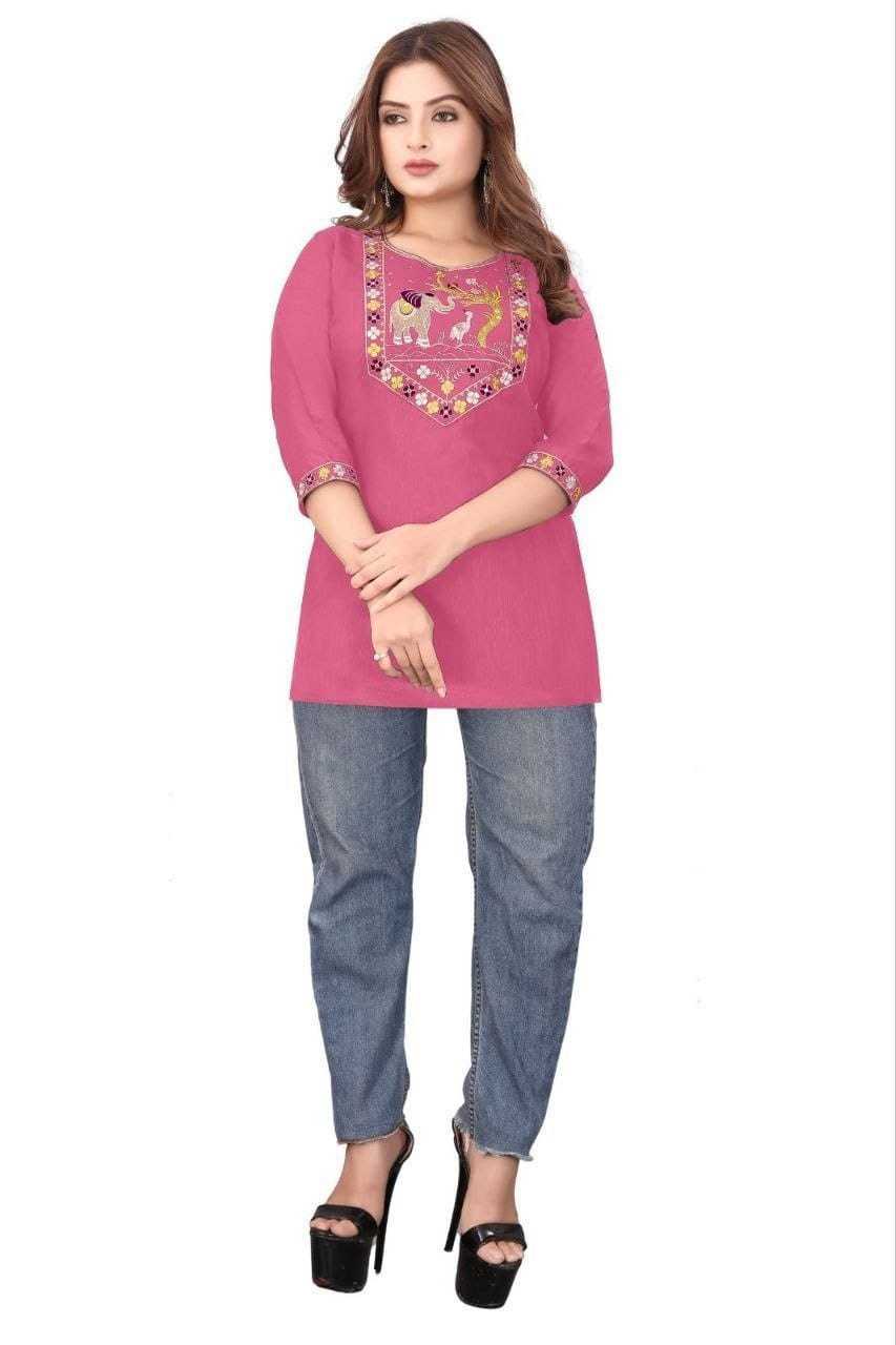 Cotton Short Kurti in Black
