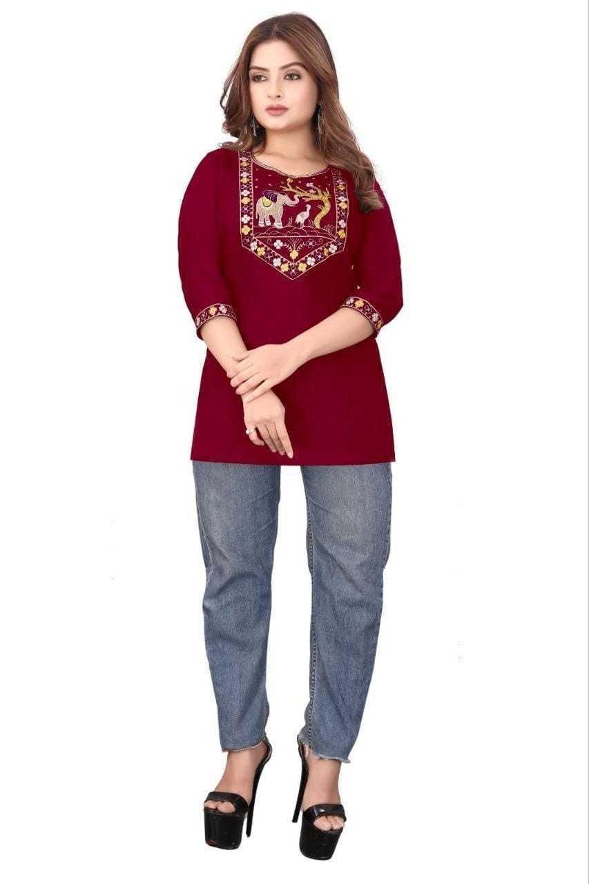 Cotton Short Kurti in Black