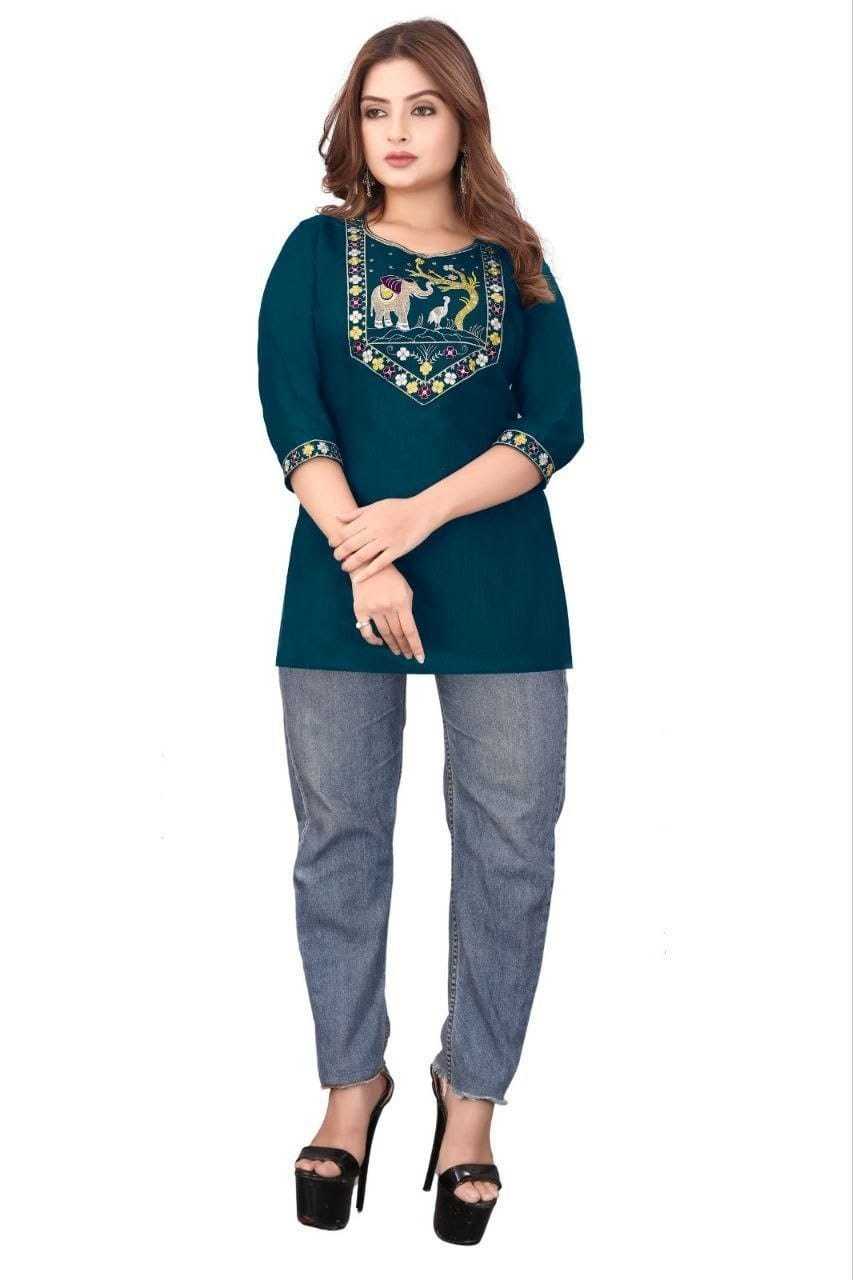 Cotton Short Kurti in Black