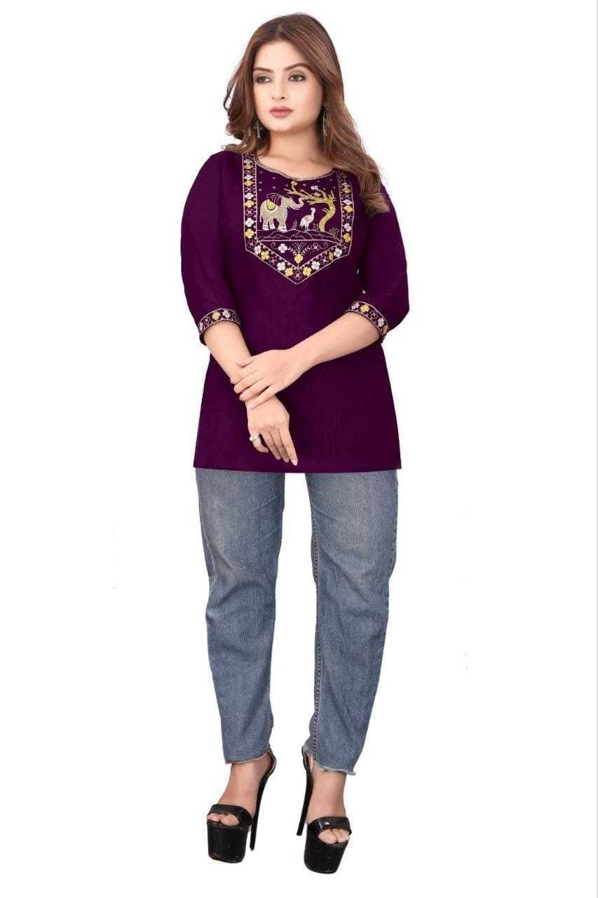 Cotton Short Kurti in Black
