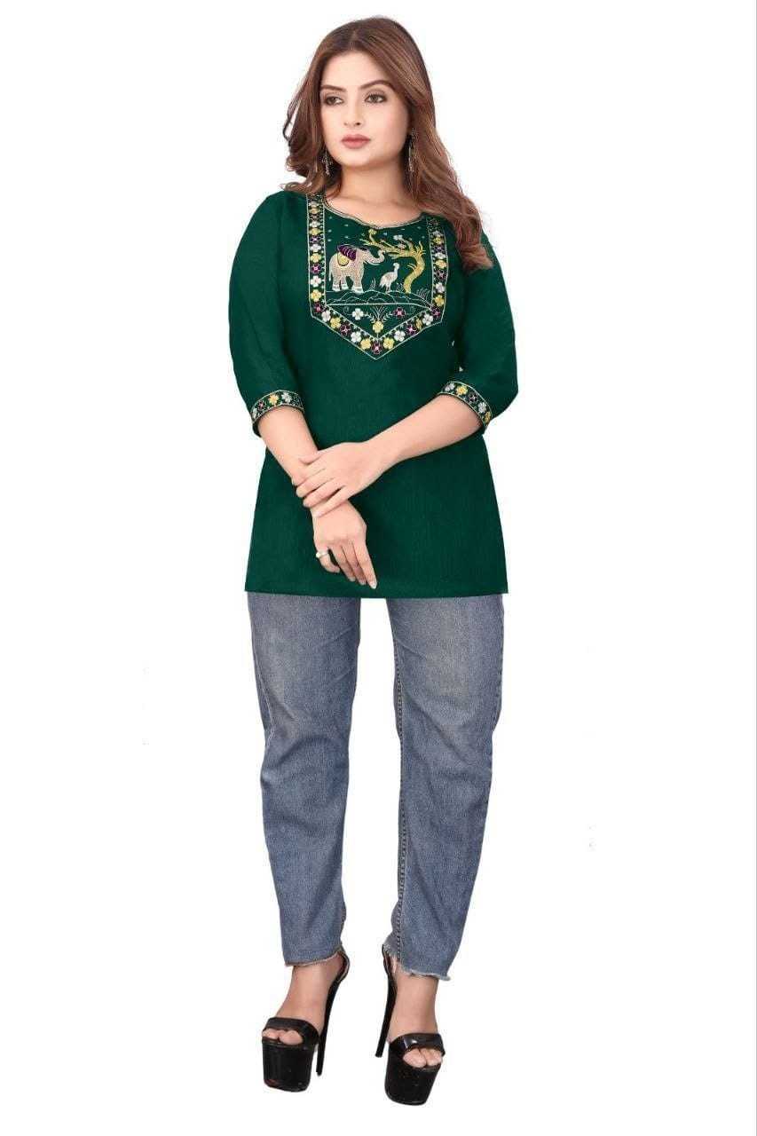 Cotton Short Kurti in Black