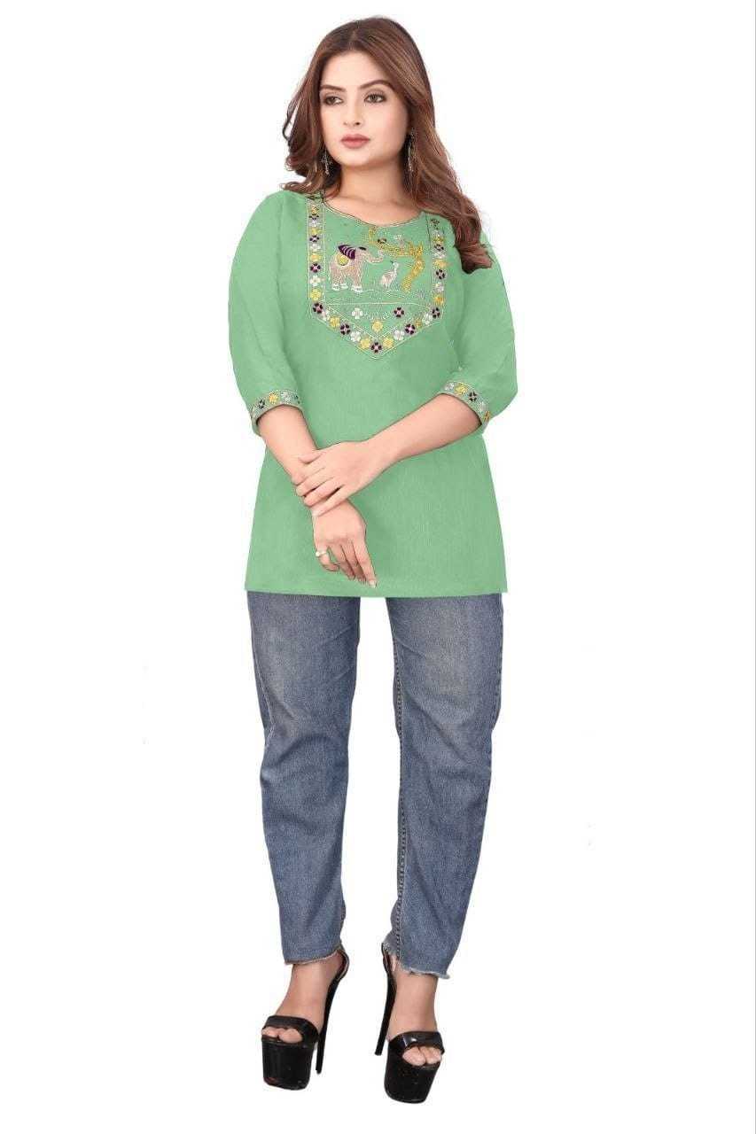 Cotton Short Kurti in Black