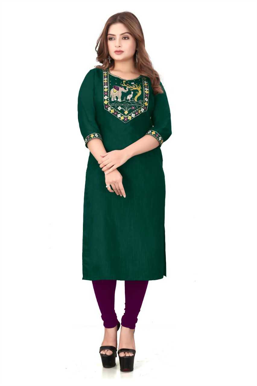 Cotton Designer Kurti in Light Green