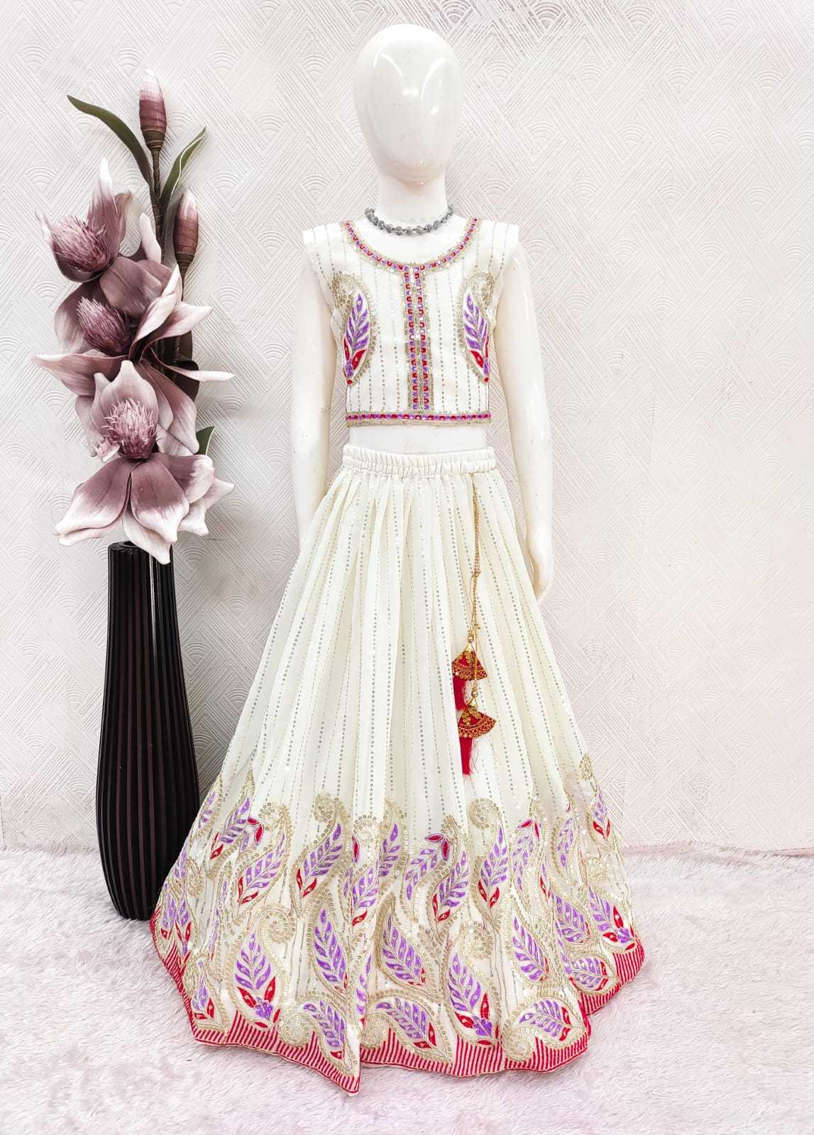 Bhanumati Georgette Kids Lehenga