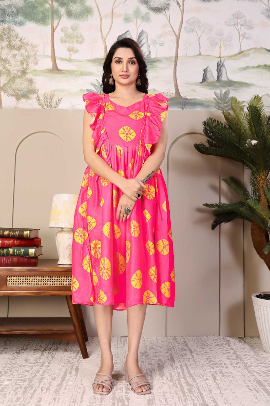 Laddu Muslin Printed Gown