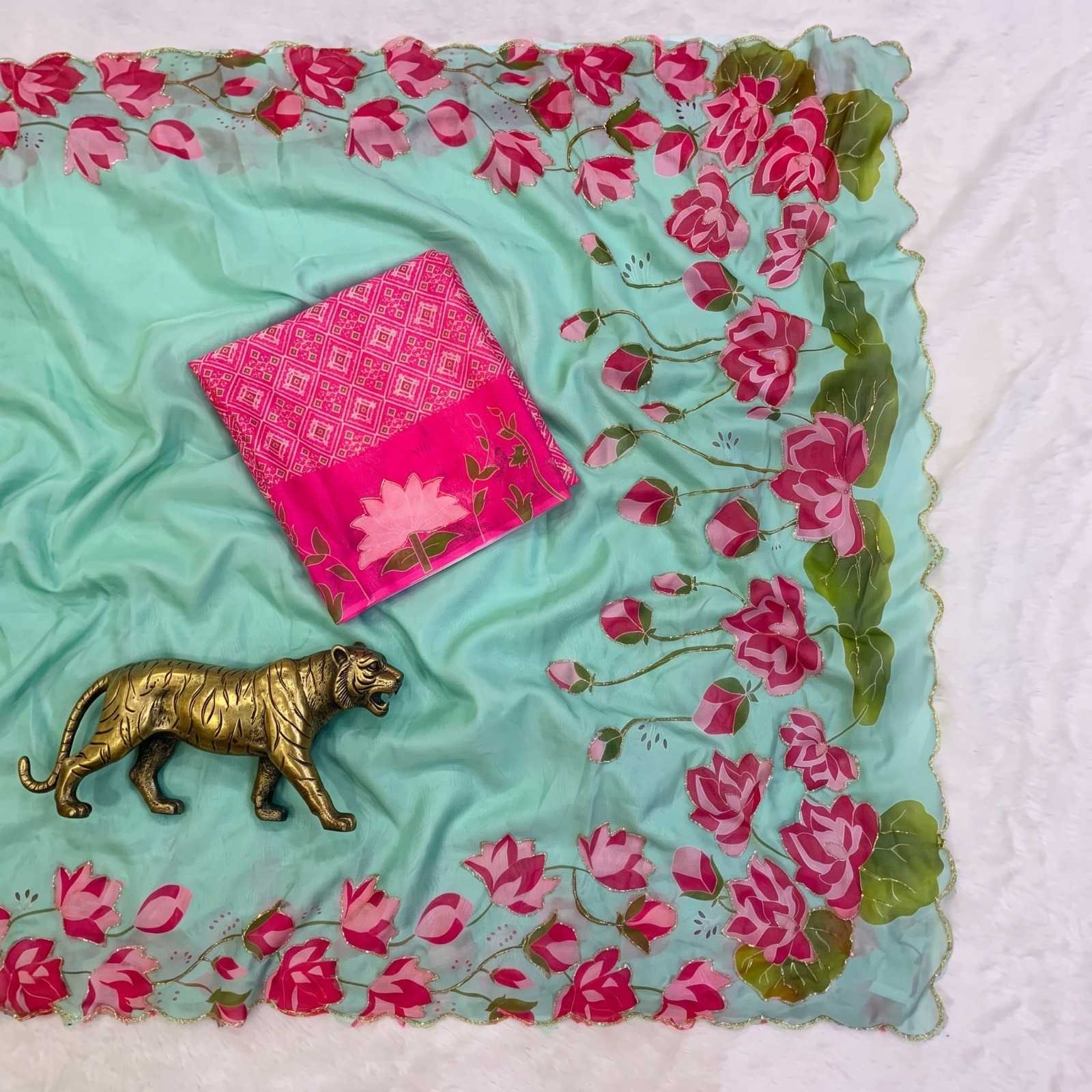 Tabby Silk Printed Saree