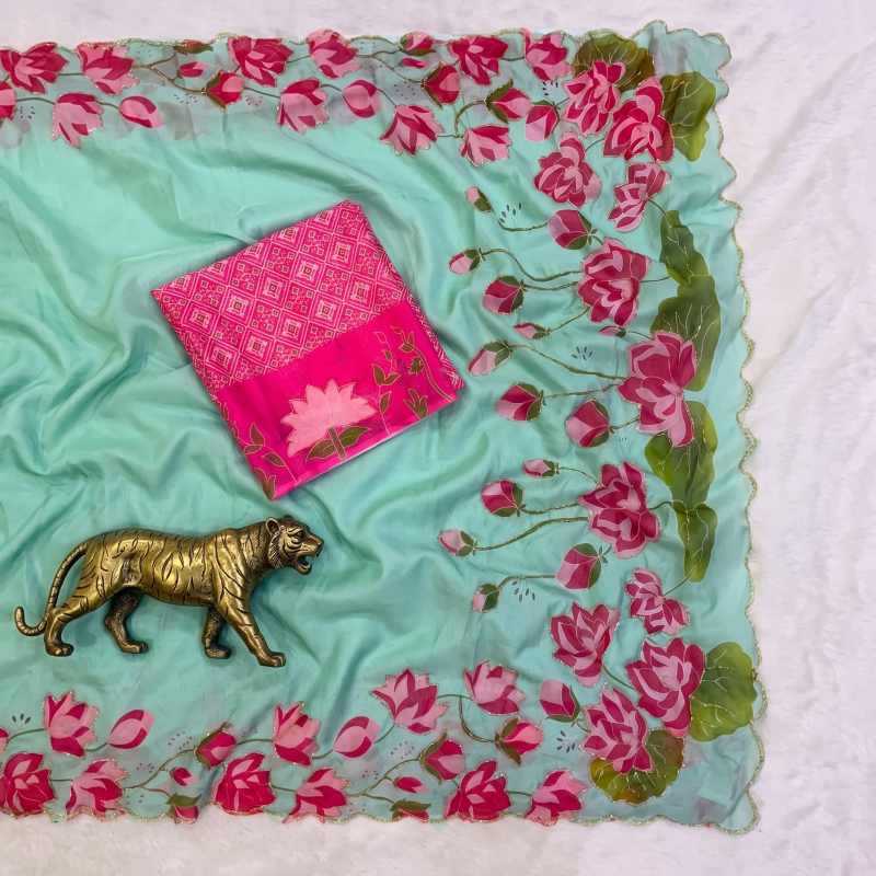 Tabby Silk Printed Saree