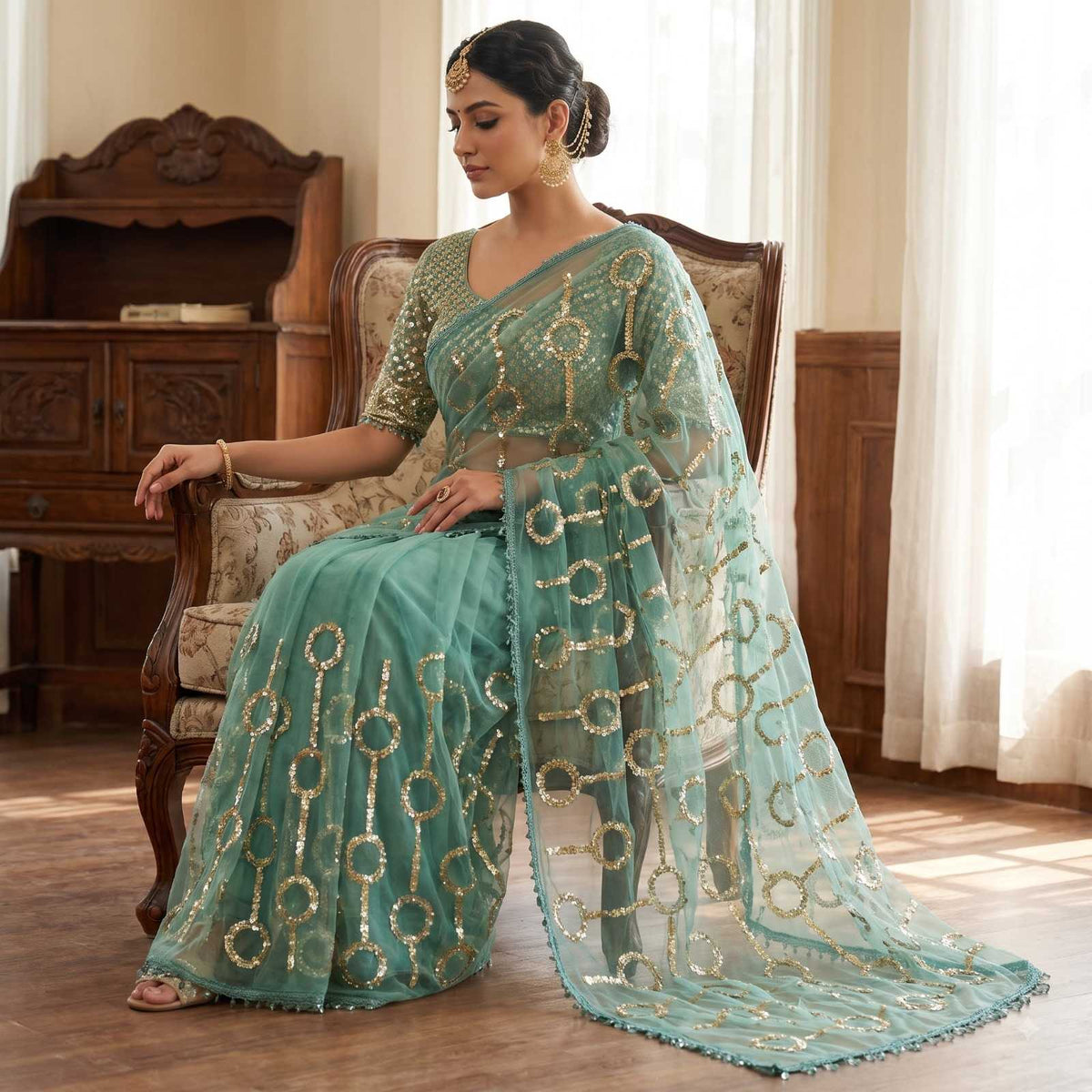 Bindya Soft Net Designer Saree