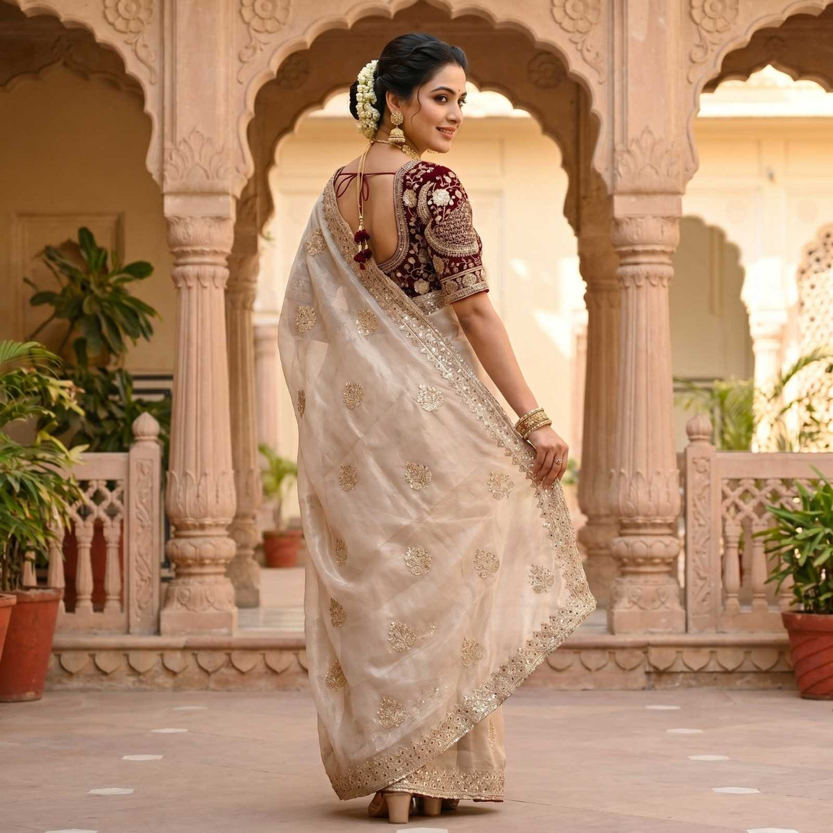 Satin Designer Saree