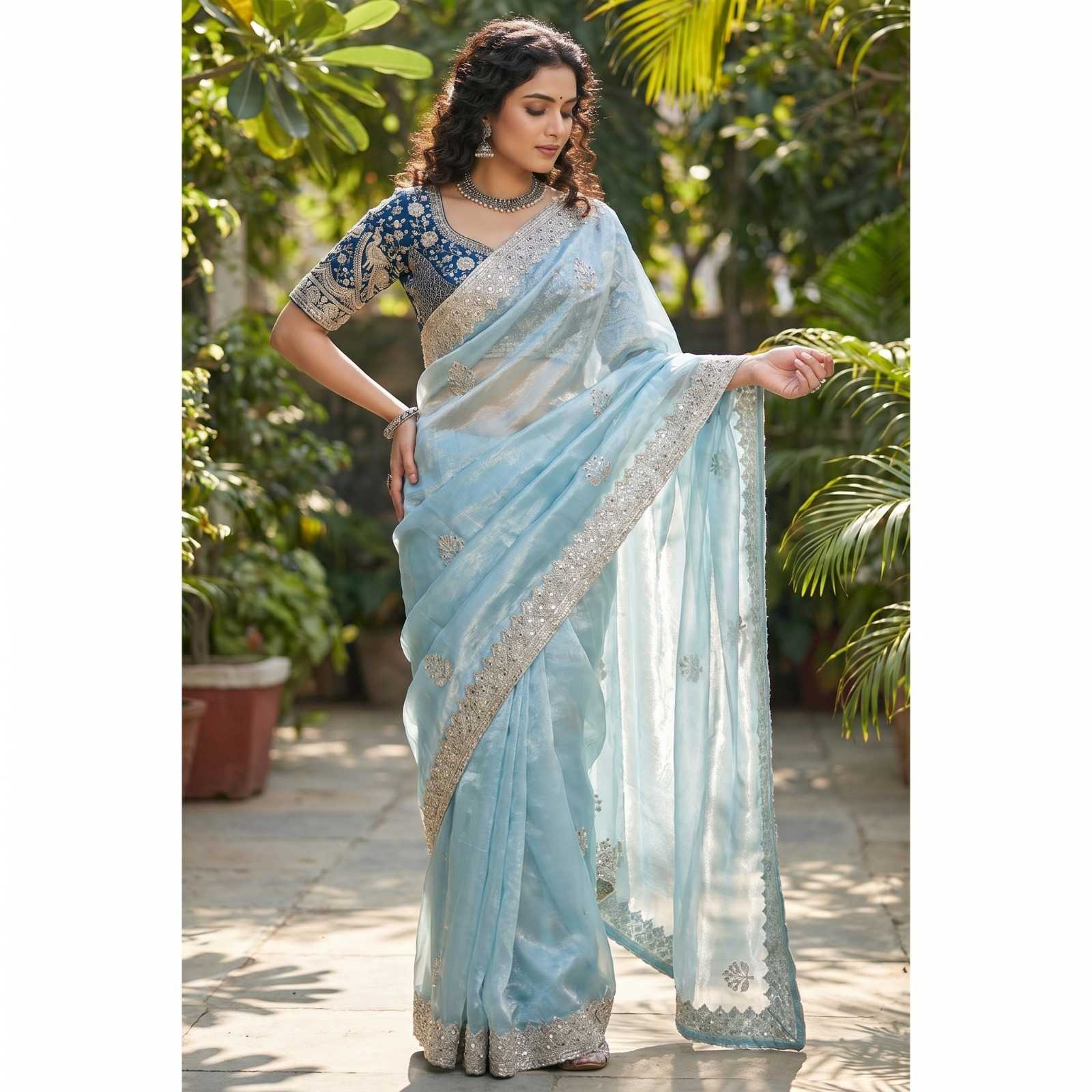 Satin Designer Saree