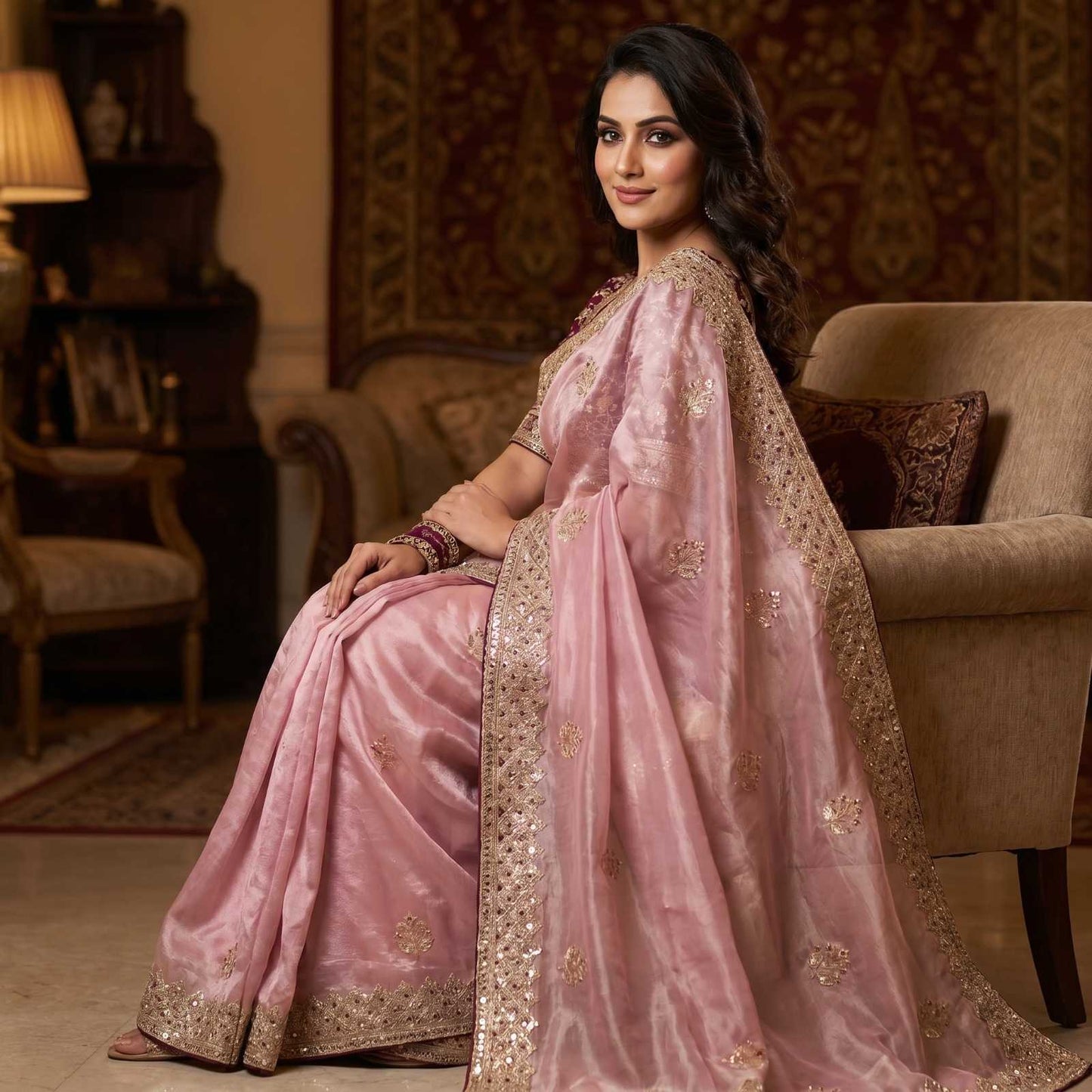 Satin Designer Saree