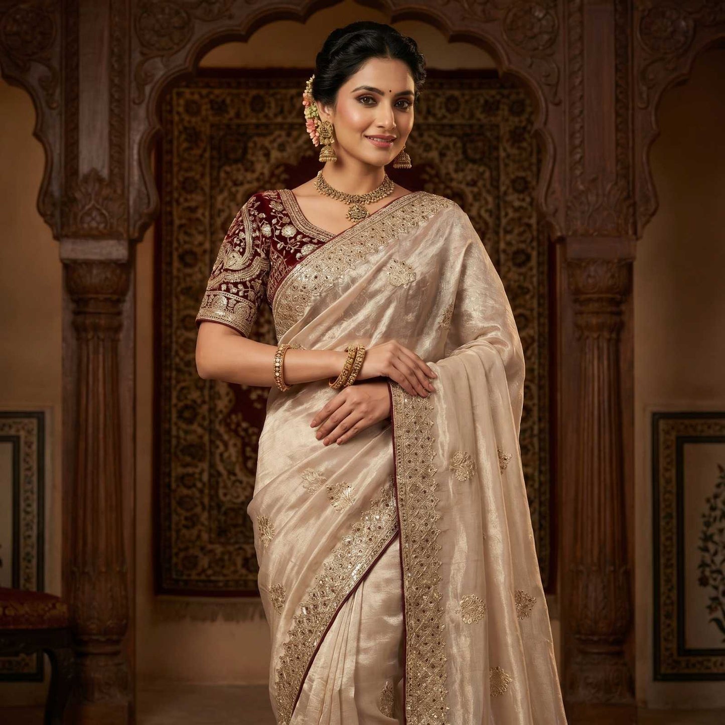 Satin Designer Saree