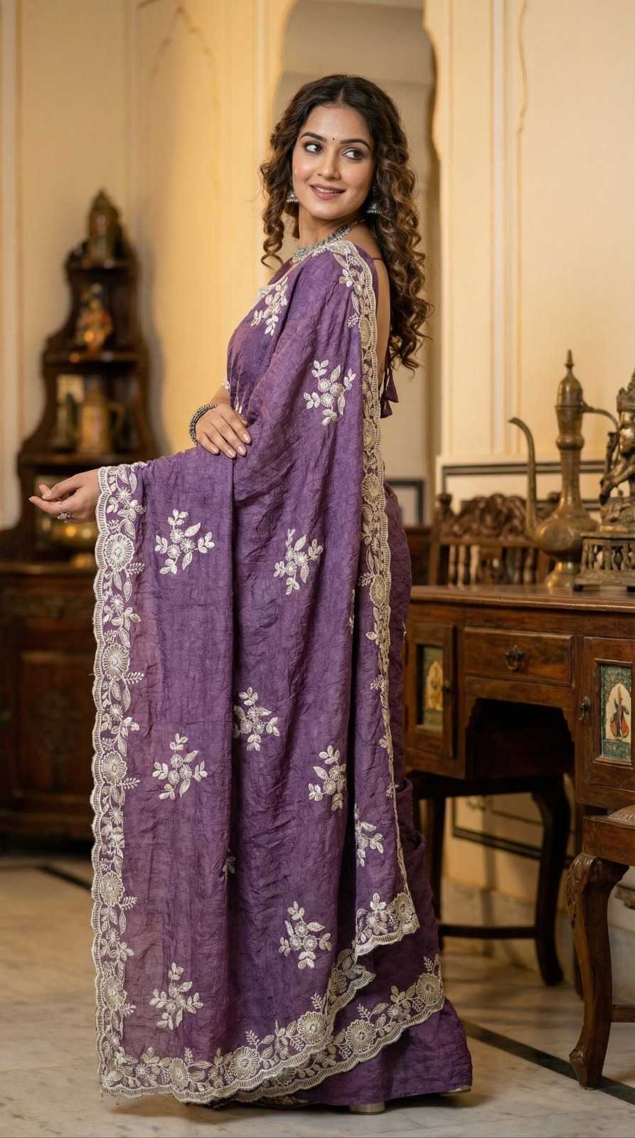 Ena Crush Silk Designer Saree