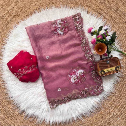 Flamingo Soft Silk Saree