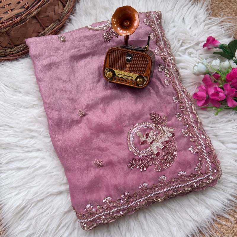 Hathi Satin Silk Traditional Saree