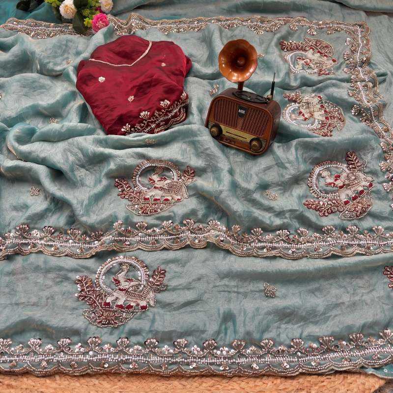 Hathi Satin Silk Traditional Saree