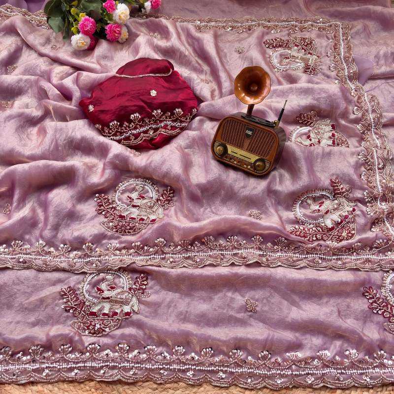 Hathi Satin Silk Traditional Saree