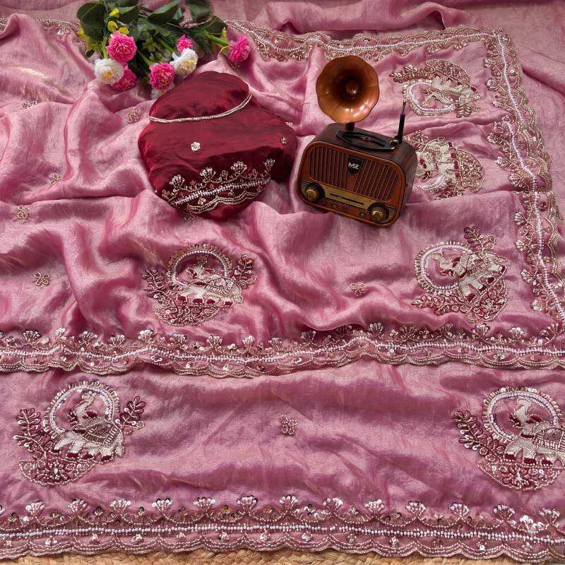 Hathi Satin Silk Traditional Saree