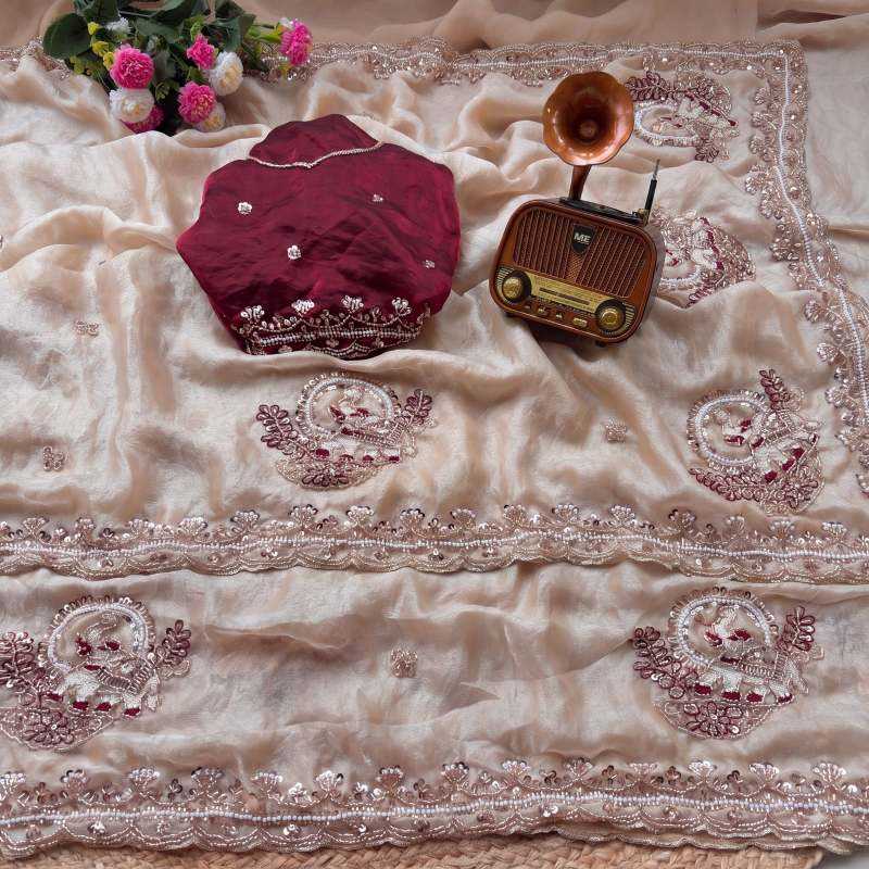 Hathi Satin Silk Traditional Saree
