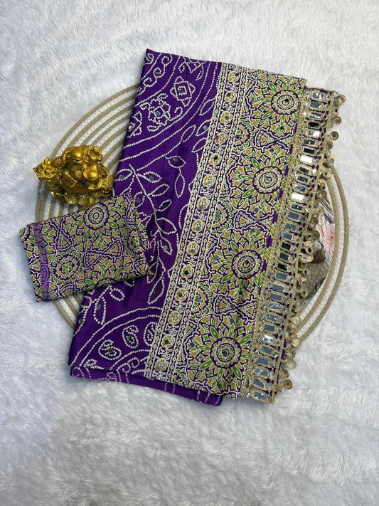 Satin Silk Printed Saree