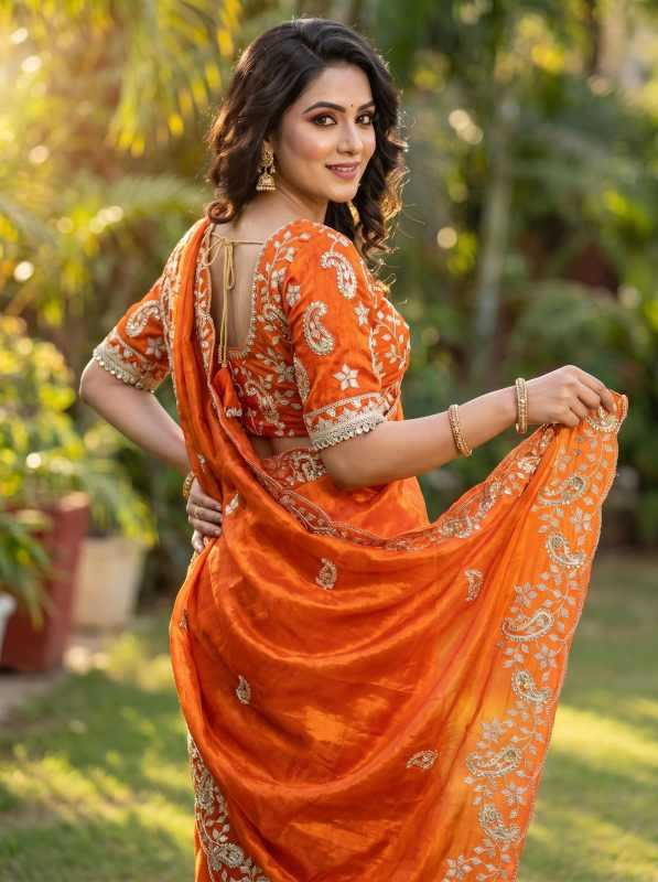 Satin Silk Sequence Saree