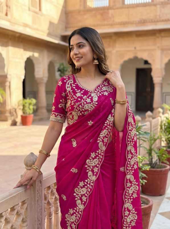 Satin Silk Sequence Saree