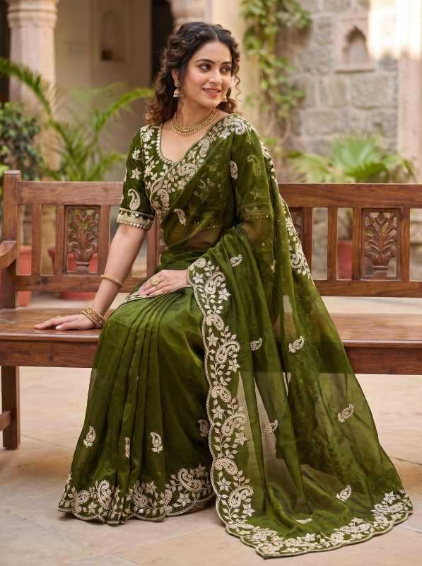 Satin Silk Sequence Saree