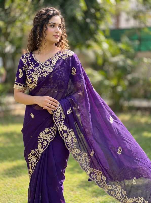 Satin Silk Sequence Saree