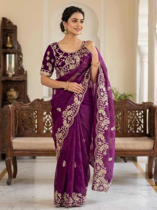 Satin Silk Sequence Saree