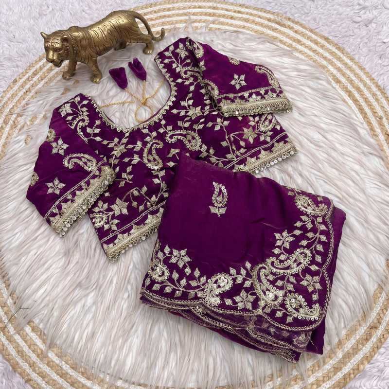 Satin Silk Sequence Saree
