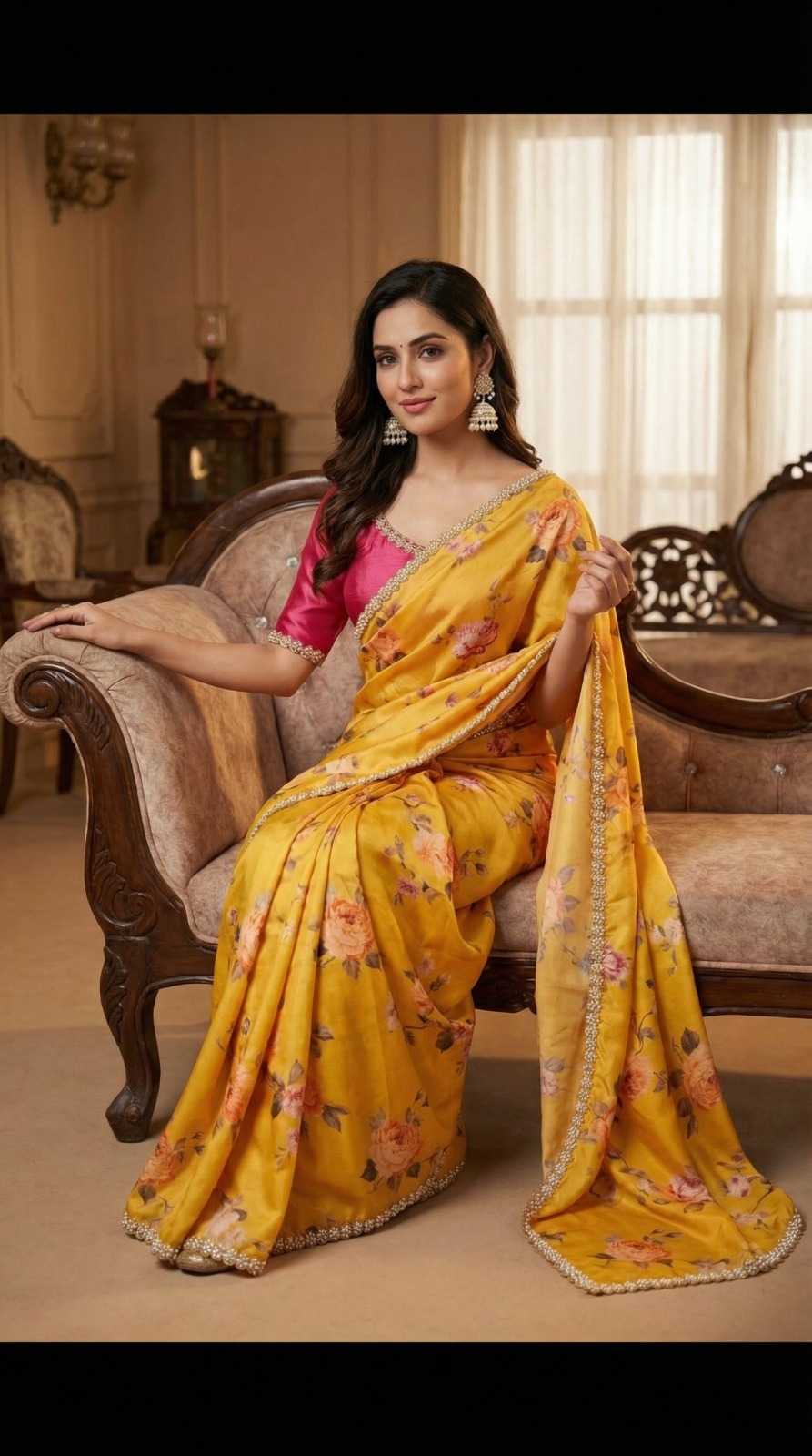 Chinon Printed Saree