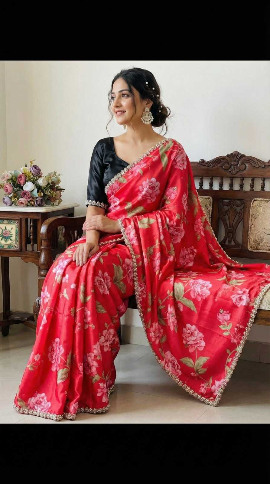 Chinon Printed Saree