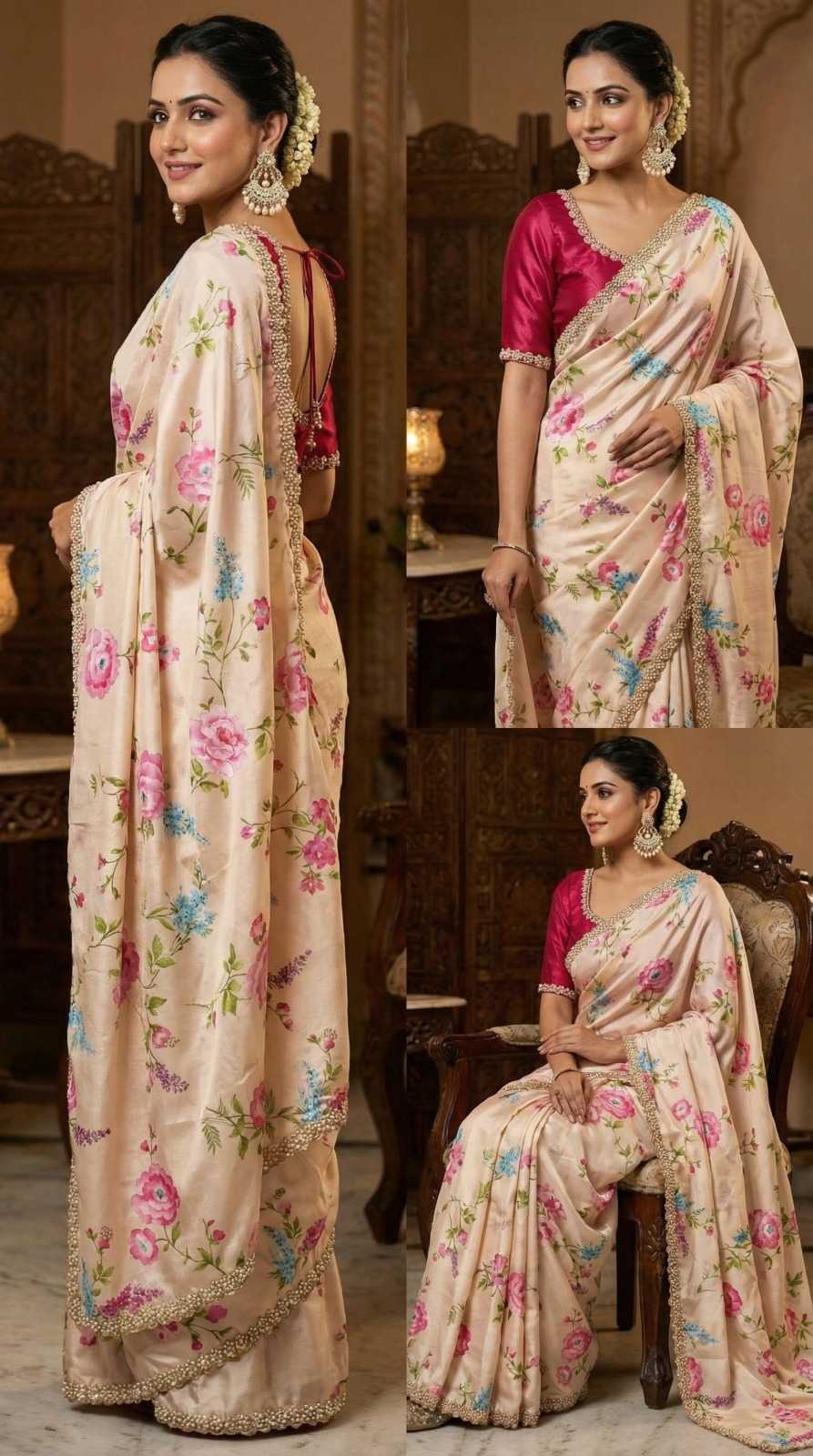 Chinon Printed Saree