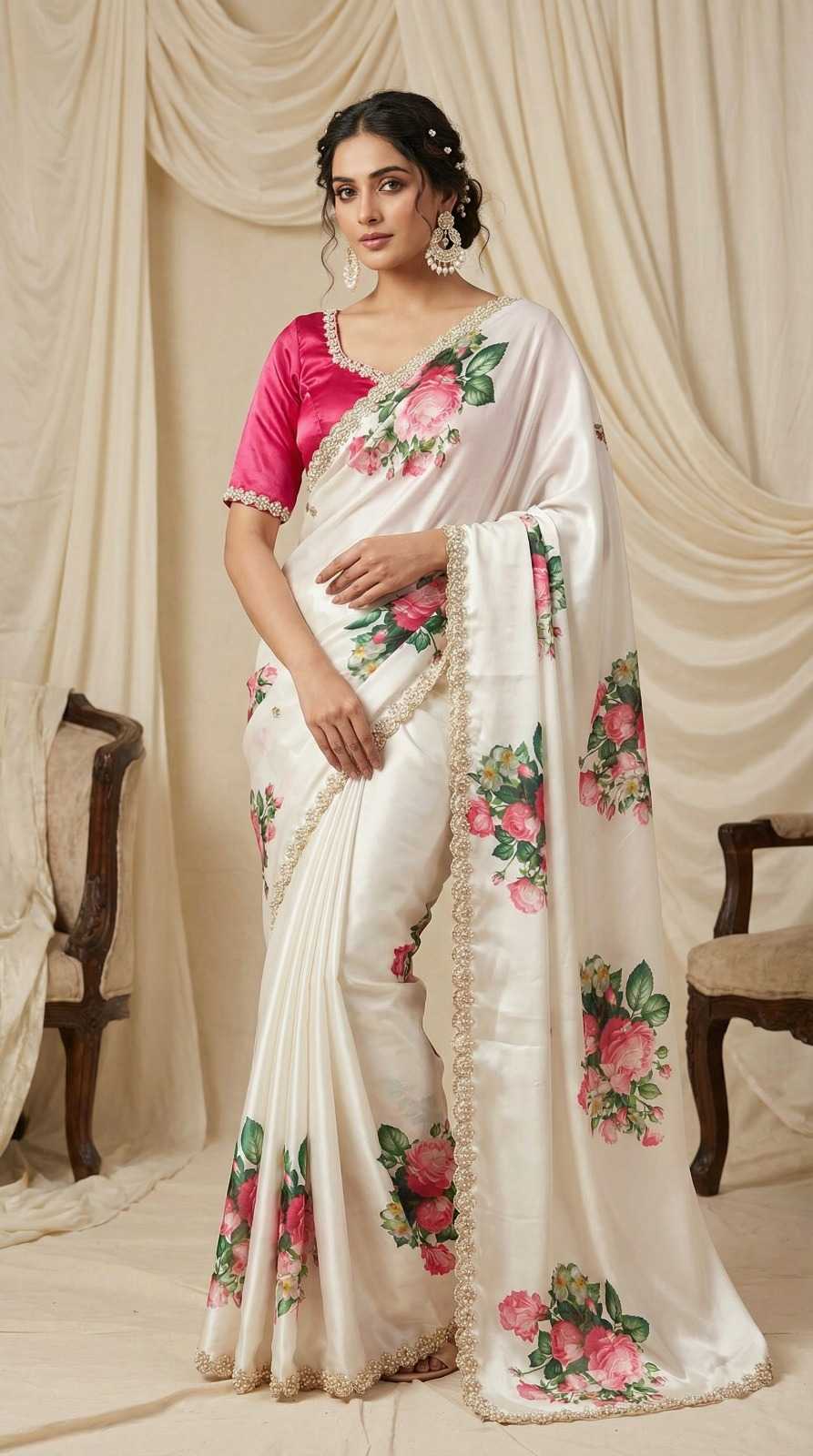 Chinon Printed Saree
