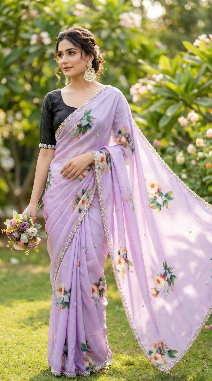 Chinon Printed Saree