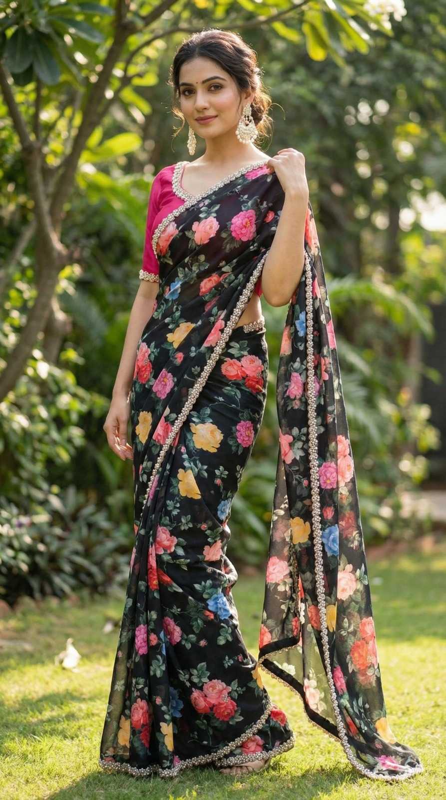 Chinon Printed Saree