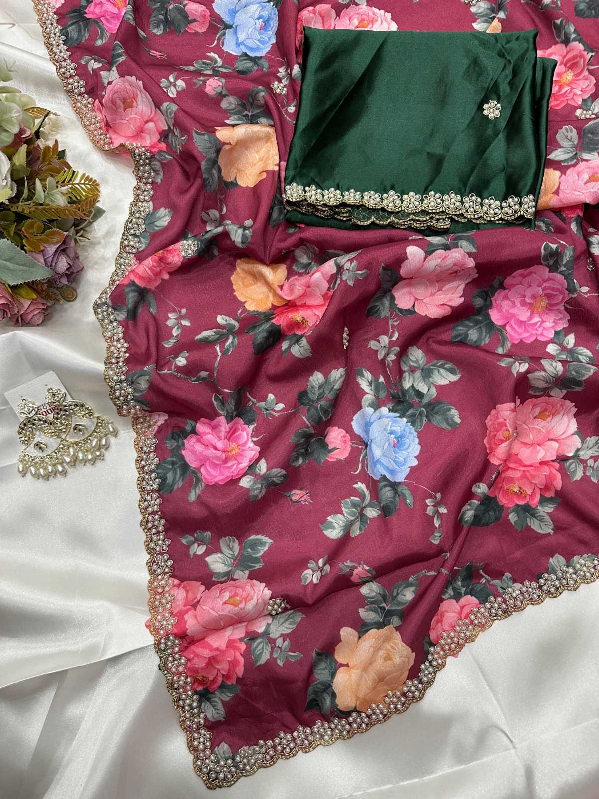 Chinon Printed Saree