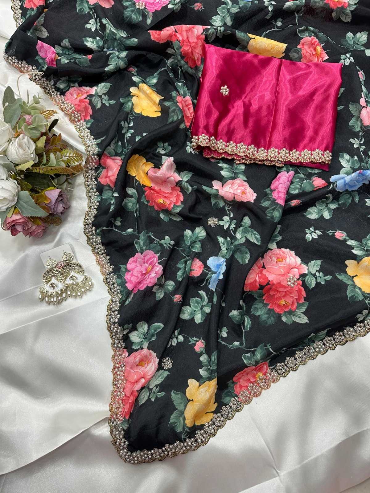 Chinon Printed Saree