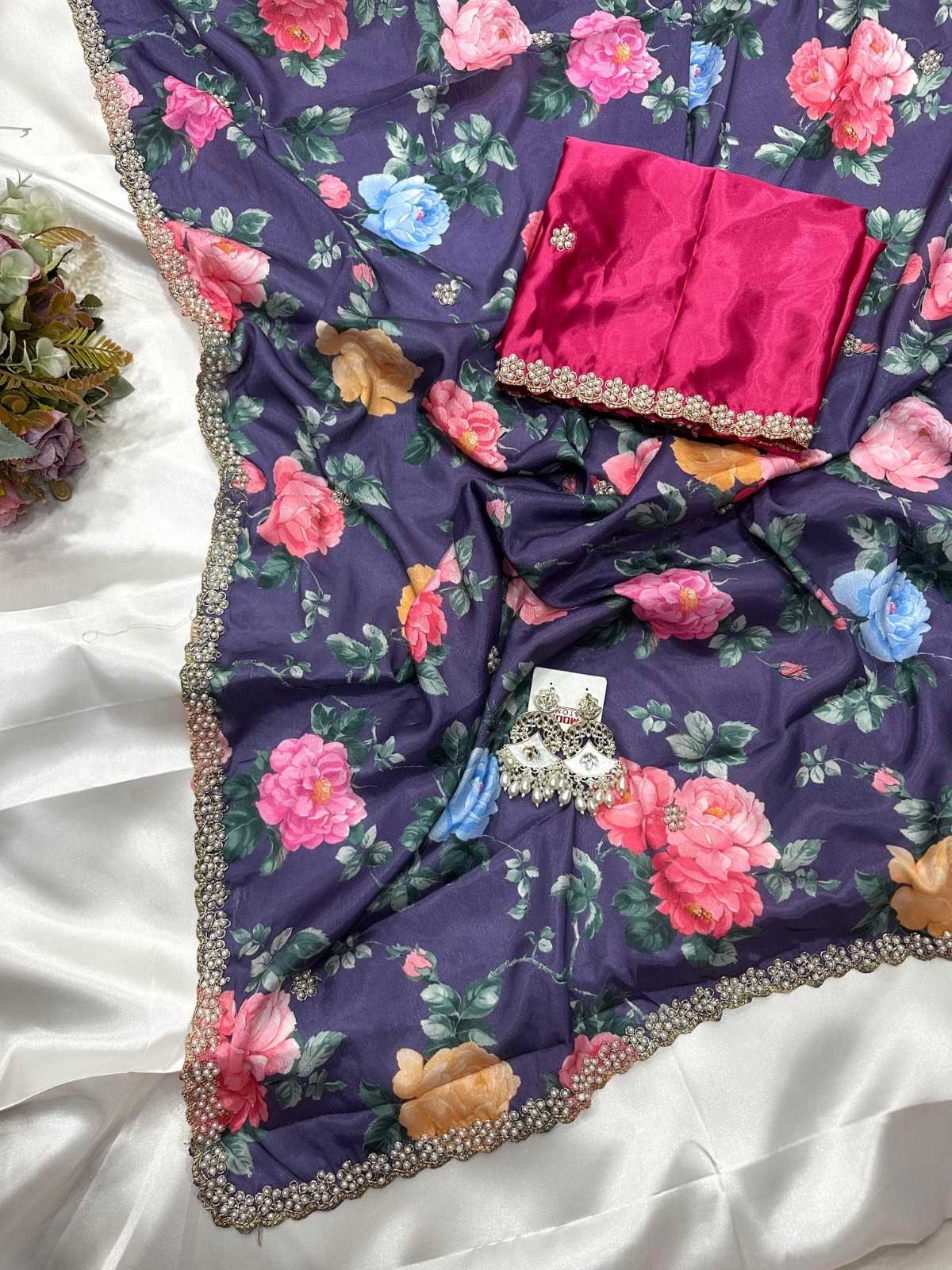 Chinon Printed Saree