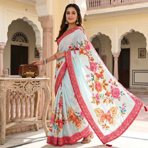 Miya Chinon Printed Saree