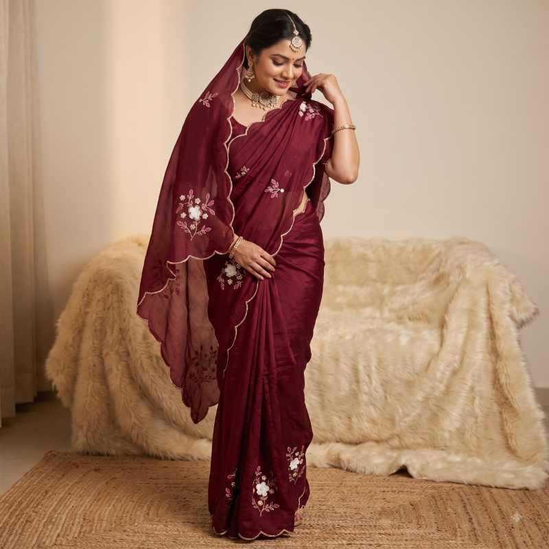Crush Silk Designer Saree