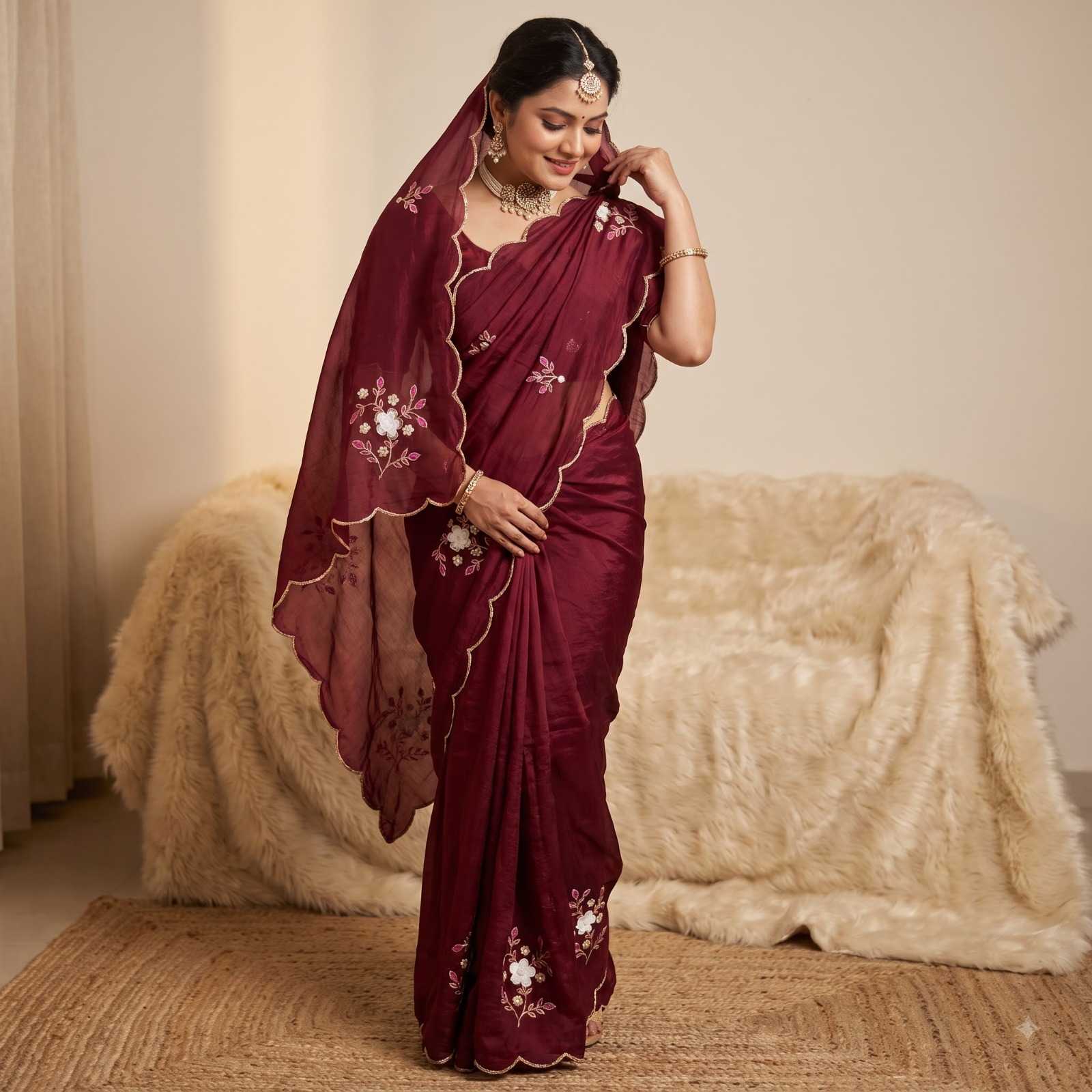 Crush Silk Designer Saree
