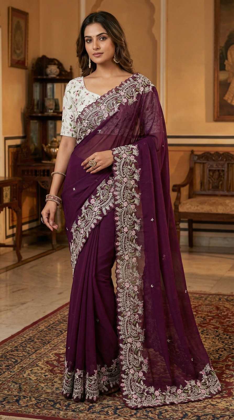 Morni Rangoli Silk Sequence Saree